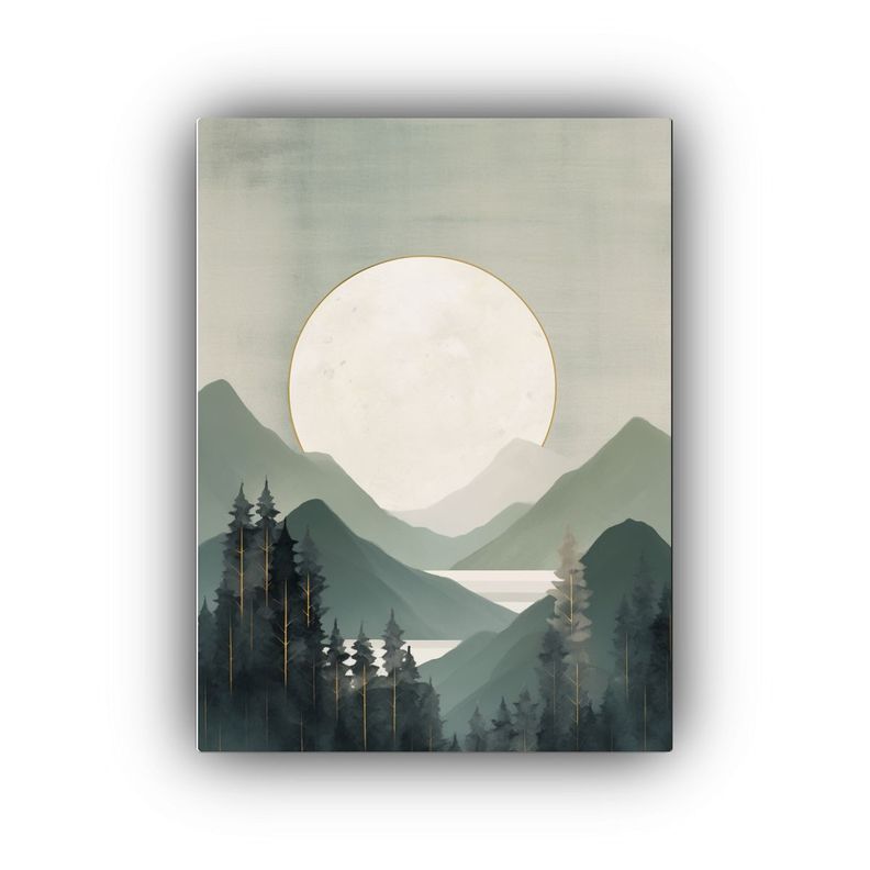 Arte Impreso Temática A Paisaje Gris Minimalista 50x75cm-0