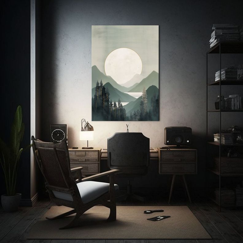 Arte Impreso Temática A Paisaje Gris Minimalista 50x75cm-2