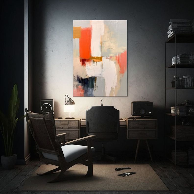 Cuadro Minimalista De óleo En Lienzo Con Colores 30x45cm-2