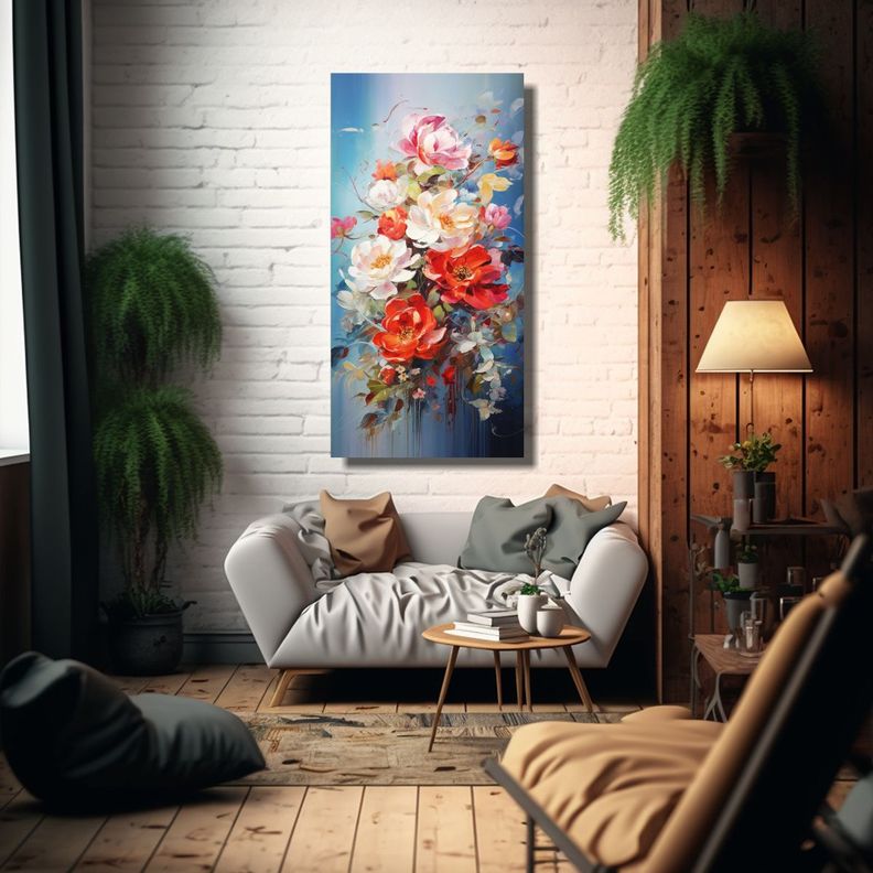 Cuadros Flores Modernos Abstractos De Arte 60x120cm-2