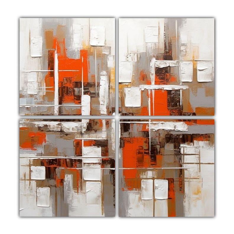 Cuatro Lienzos Alta Calidad Vision Pintura 100x100 Cm