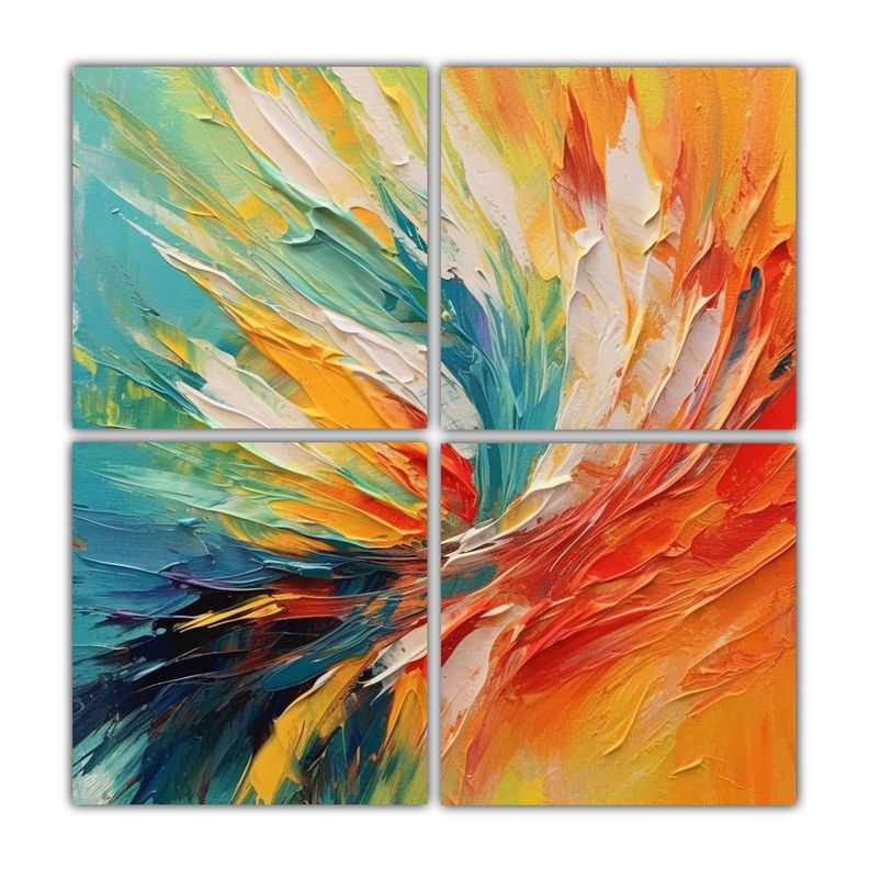 Cuadros Abstractos Juveniles Pintura Acrílica 40x40 Cm-0