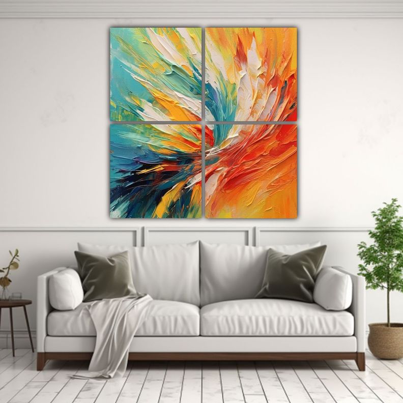 Cuadros Abstractos Juveniles Pintura Acrílica 40x40 Cm-2