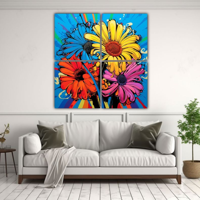 Cuadro De Decoración Con Textura Pop Art De 180x180 Cm-2