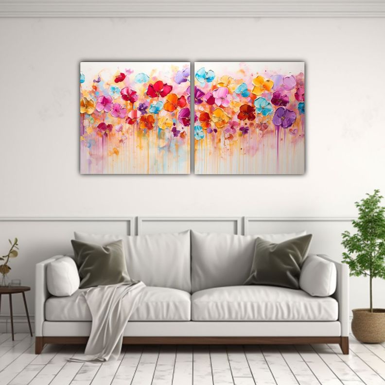 Pintura Acrílica Inspiración Esquema En Lienzo 140x70 Cm-2