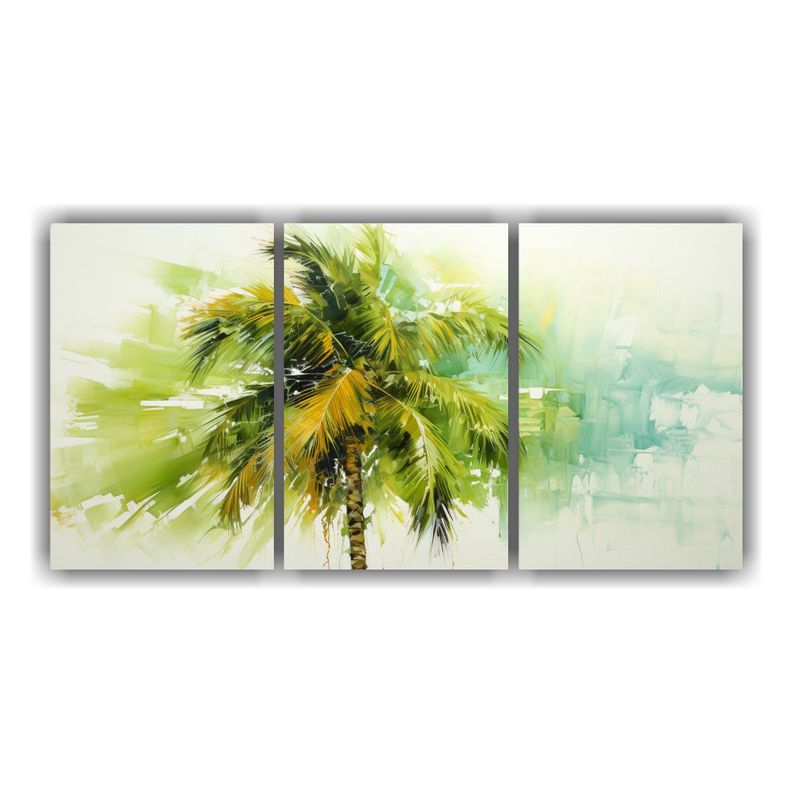 Pintura Abstracta Relieve De Palmera En Colores 240x120 Cm-0