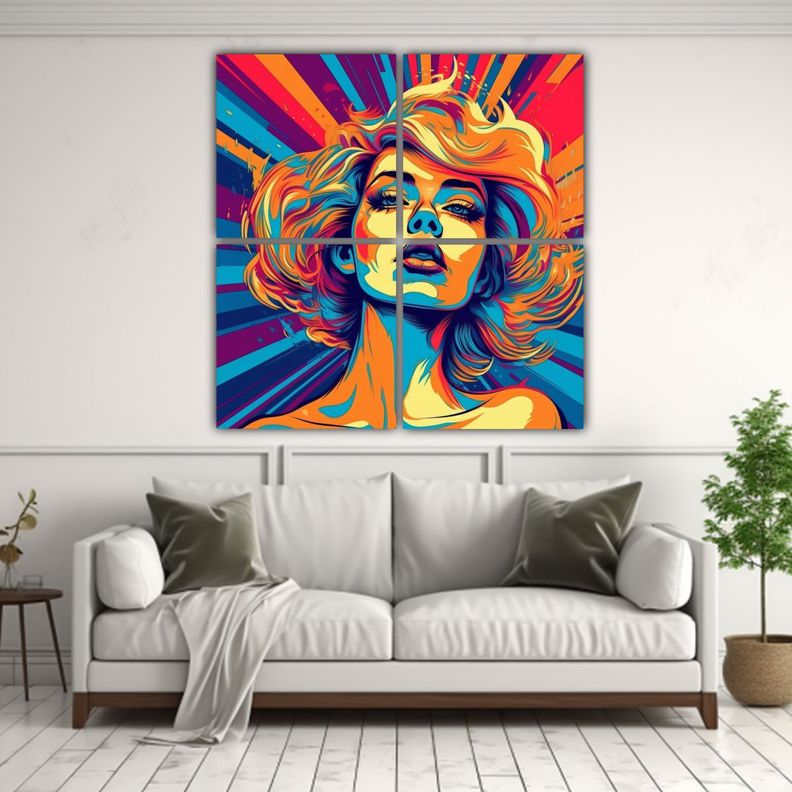 Cuadro Psicodélico De Mujer Hermosa En 3D 60x60 Cm-2
