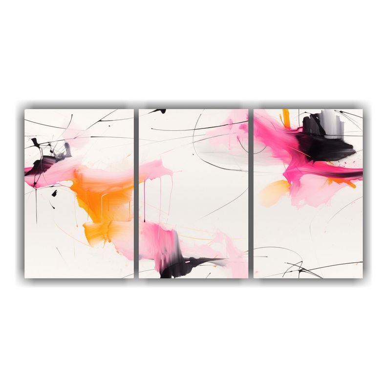Conjunto 3 Cuadros Cuadro Abstracta 150x75 Cm-0