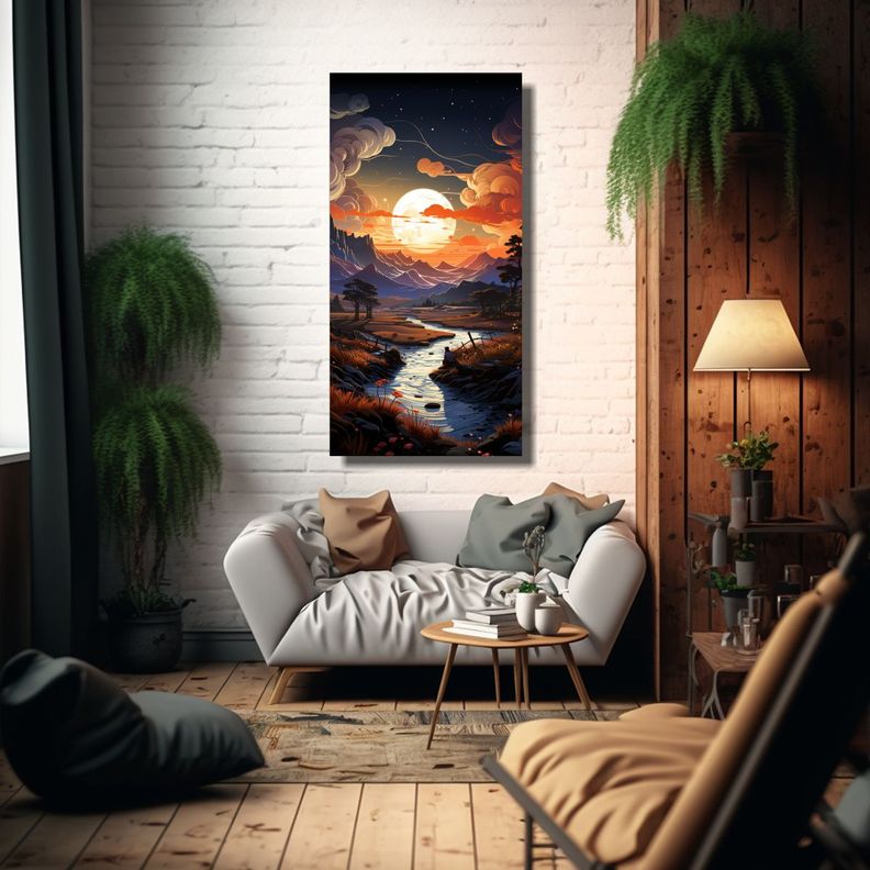 Cuadro Cuadro Surrealista Paisajes Abstractos 30x60cm-2