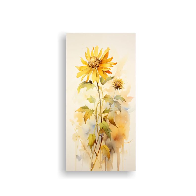 Cuadro Abstracto De Flores De Girasol En Colores 80x160cm-0