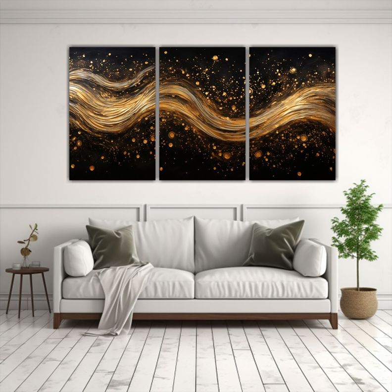 Pintura Abstracta En Estilo Puntillismo Luminoso 240x120 Cm-2