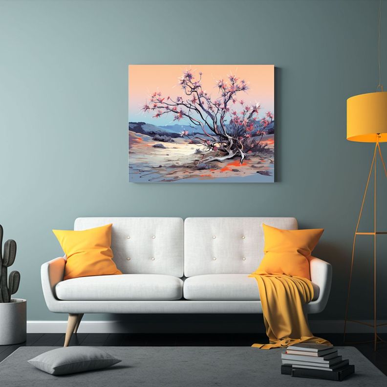 Cuadro Conceptual Personalidad: Ocotillo En Colores Pastel,  75x50cm-2