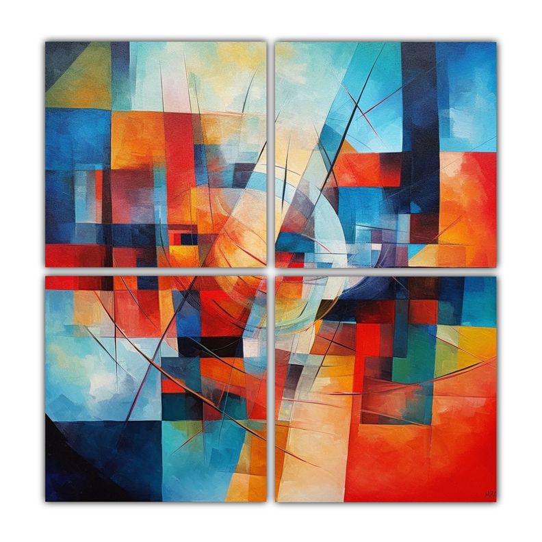 Pintura Abstracta En Tonos Clasicos De Hangzhou 40x40 Cm