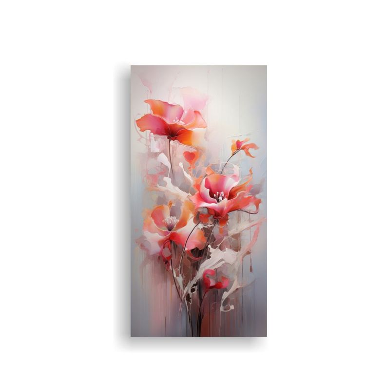 Pinturas Flores Abstractas Modernas Multicolor 70x140cm-0