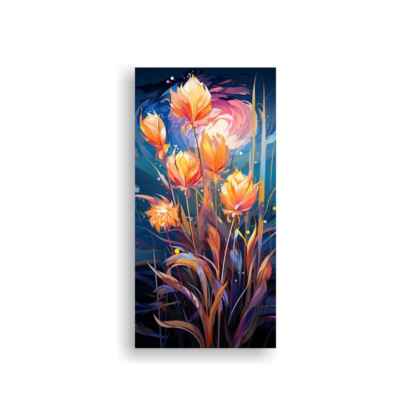 Cuadro De Cattail Grass En Colores Del Arco Iris,  50x100cm-0