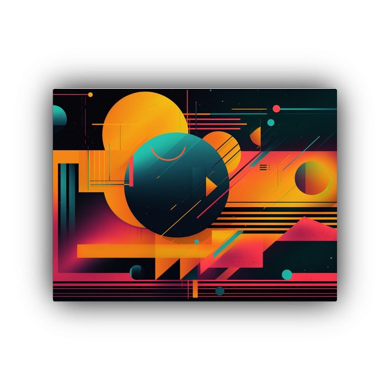 Cuadro Tela Canvas RetroFuturista Para Decoración De Regalo 45x30cm-0