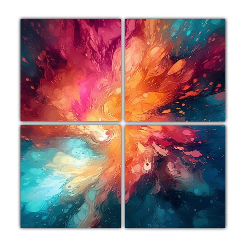 Cuadro Abstracto Estilo Pintura Al óleo De Alta 100x100 Cm-0