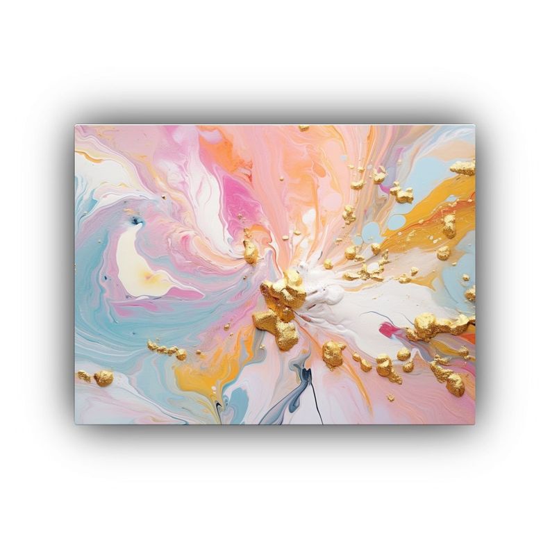 Pintura De Composición Expresión Poder En Mármol Blanco Y 45x30cm-0