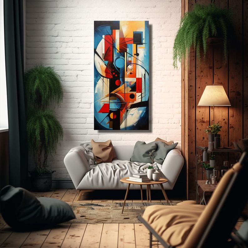 Pintura Decorativa Con Efecto Visual Manchas 40x80cm-2