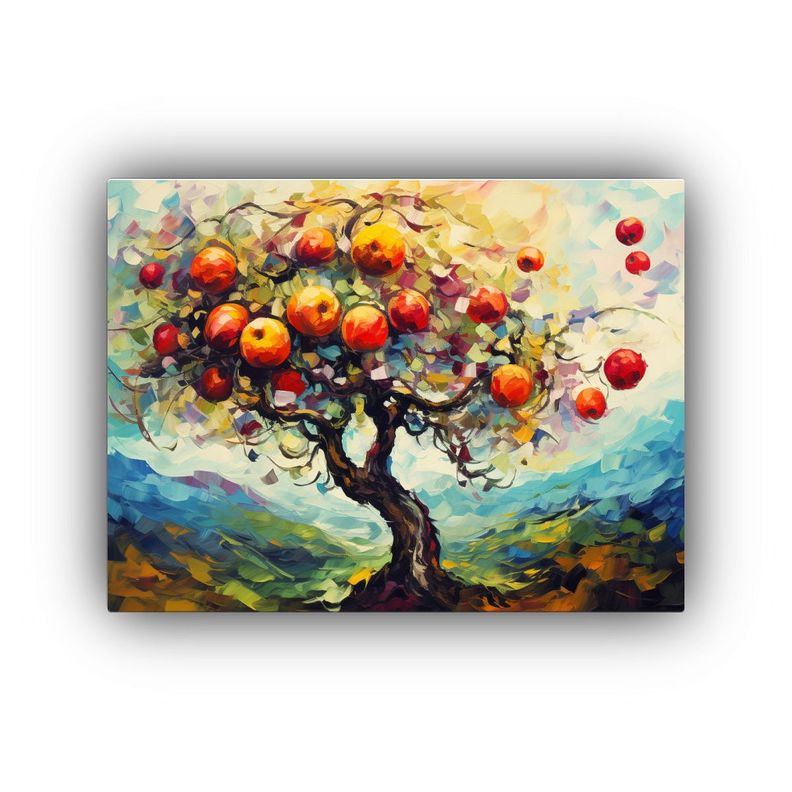 Cuadro Abstracto De Manzana En Estilo óleo Detallado Para D 30x20cm-0