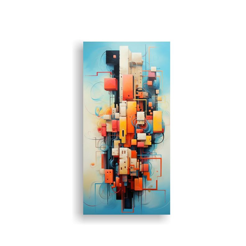 Cuadros Abstractos Para Living En Tela De Colores 50x100cm-0