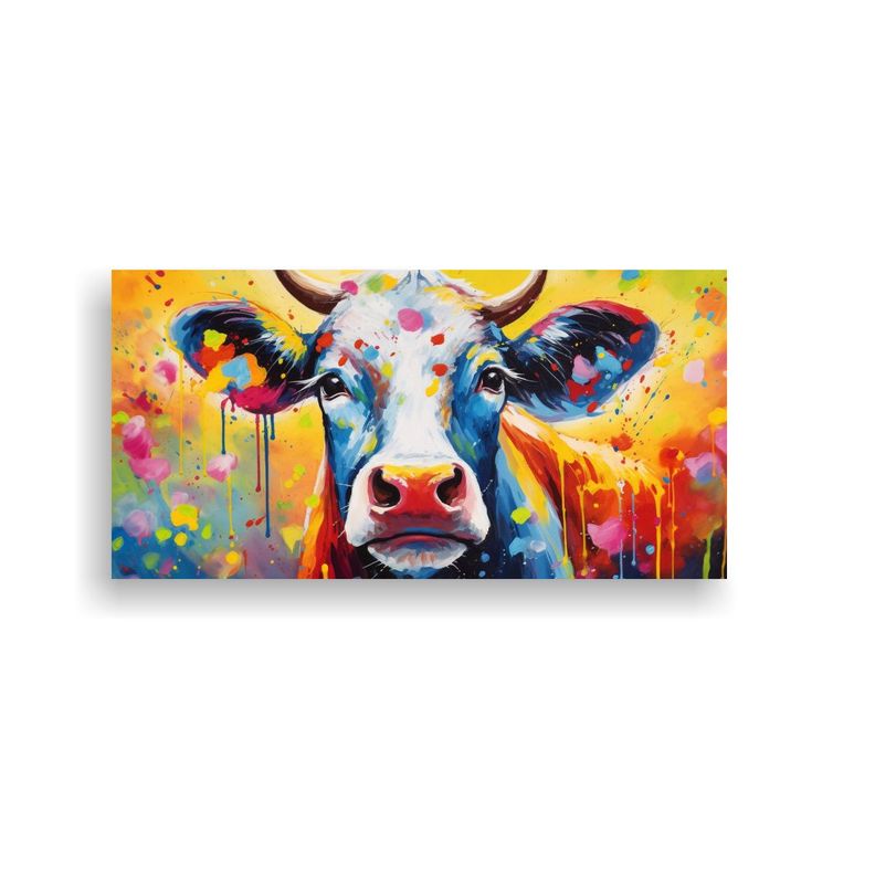 Cuadro Decorativo Vaca Hereford En Colores Arcoír 60x30cm-0