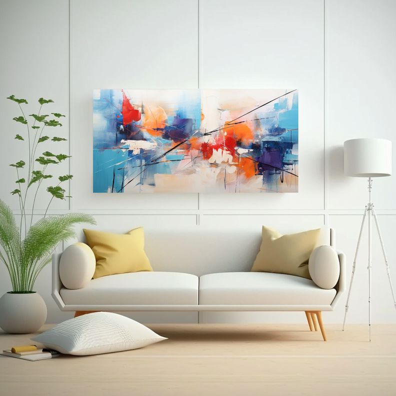 Pintura Acrílica Contemporánea: Arte Inspirador 60x30 Cm-2
