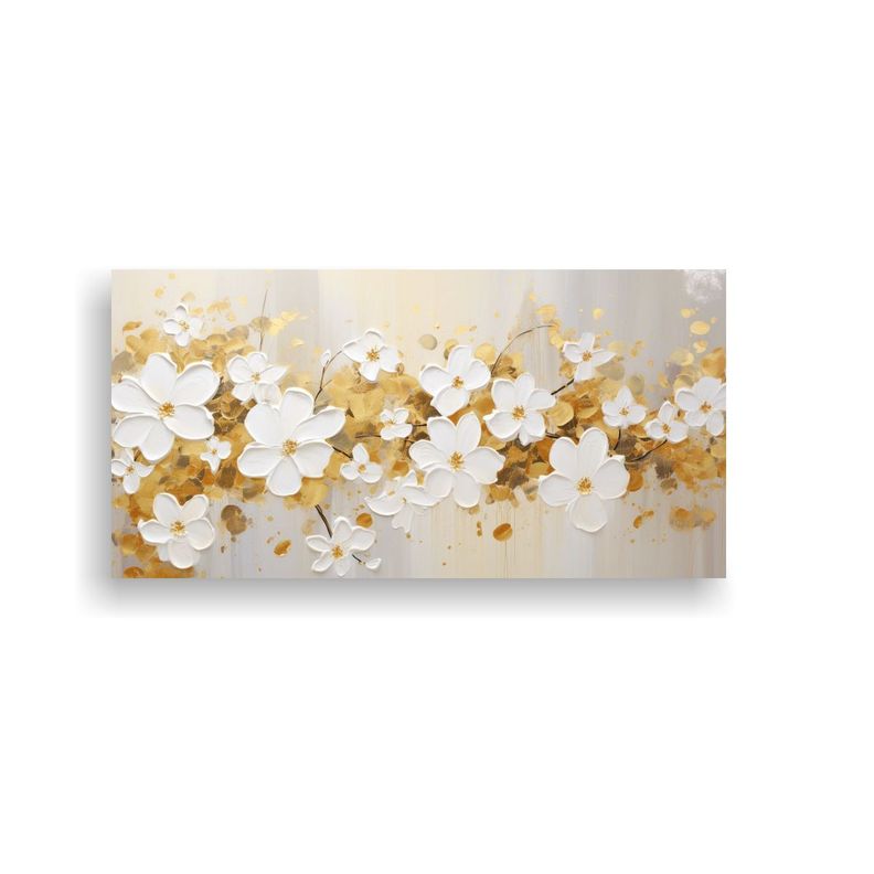 Pintura Acrílica En Blanco Con Salpicaduras 60x30cm-0