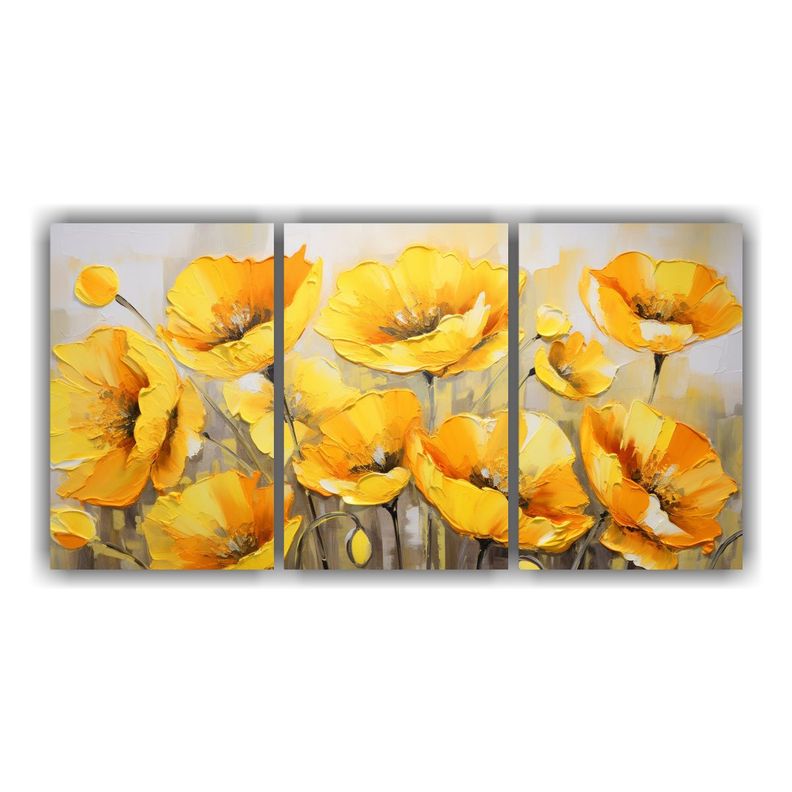 Cuadro Tela Sublimada Armonía De Colores Flores 60x30 Cm-0