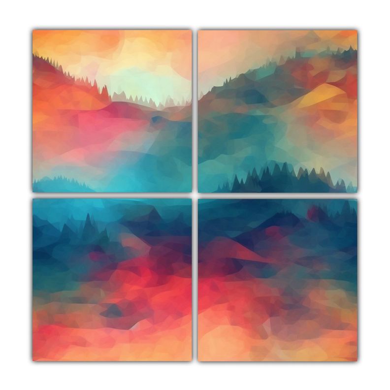 Pinturas Decorativas Abstractas De Paisajes 100x100 Cm