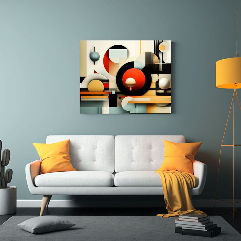 Pinturas Decorativas Bauhaus En UHD Con Composición Visual  30x20cm-2