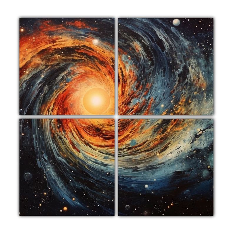 Cuatro Telas En Bastidor Patron Intenso 40x40 Cm