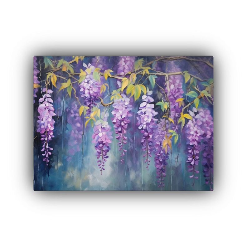 Pintura Abstracta De Wisteria En óleo De Alta Calidad Con D 30x20cm-0