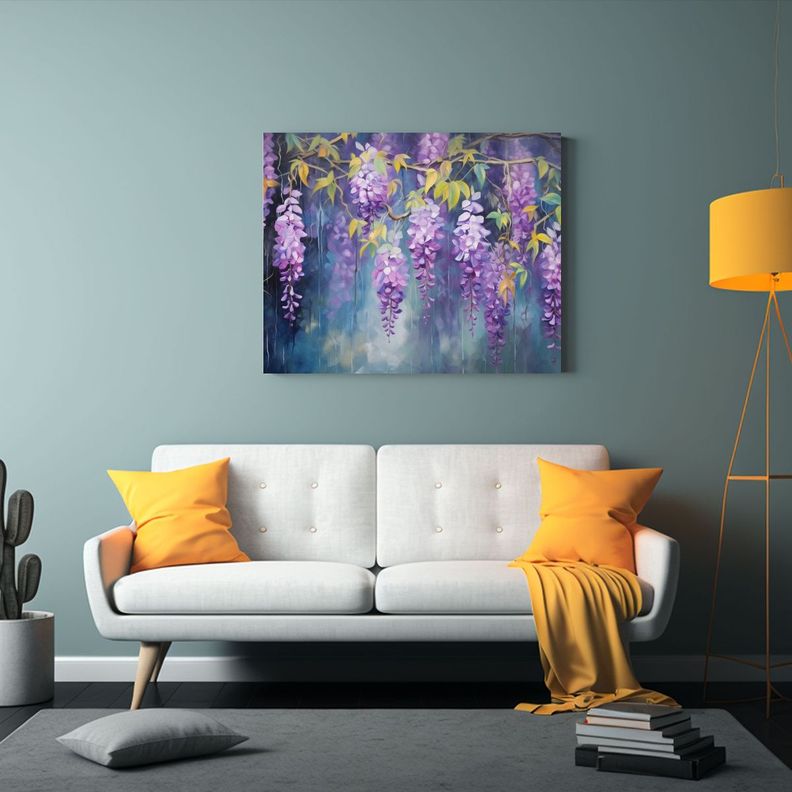 Pintura Abstracta De Wisteria En óleo De Alta Calidad Con D 30x20cm-2