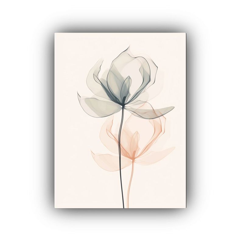 Cuadro Lienzo Vintage Minimalismo Flor De Loto 40x60cm-0