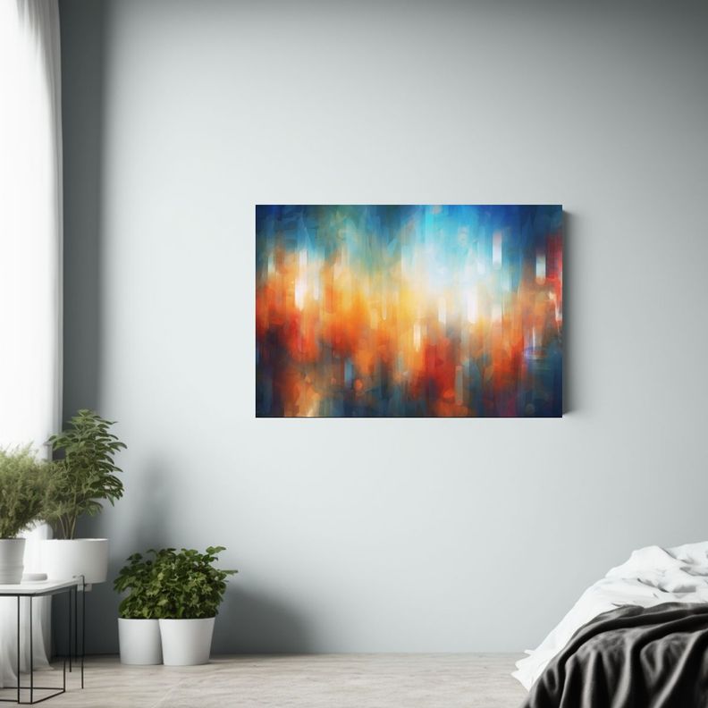 Cuadro Abstracto Para Sala: Fondo Difuminado 50x40cm-2
