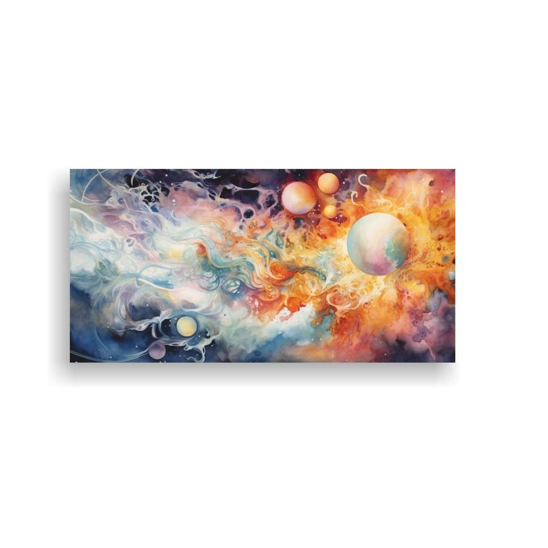 Cuadro Acuarela Dibujo Misterios Universo Zorro 80x40cm-0