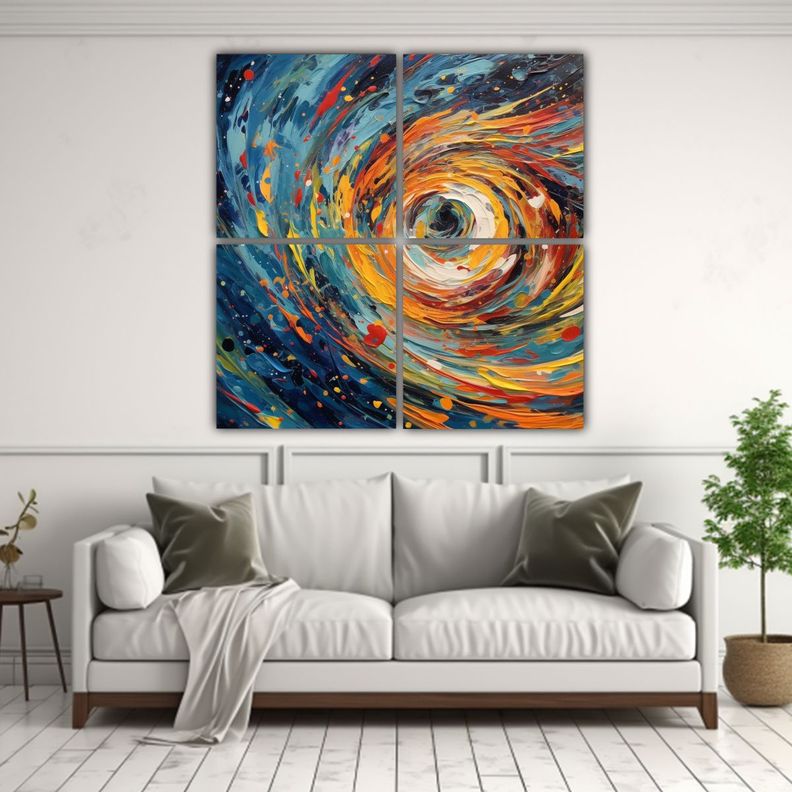 Artes De Pared Abstracto Estético Quantum 100x100 Cm-2