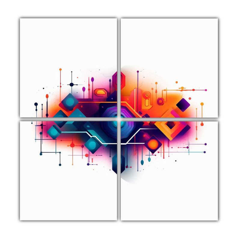 Cuadro Lienzo Abstracto Para Programa 160x160 Cm-0
