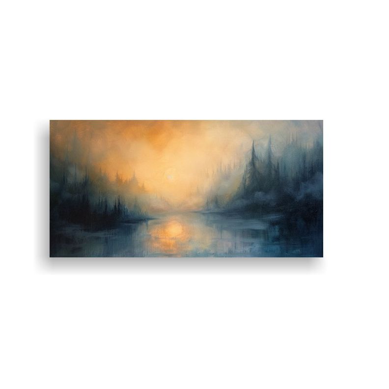Pintura Acrílica Paisaje Abstracto En Tonos 60x30cm-0