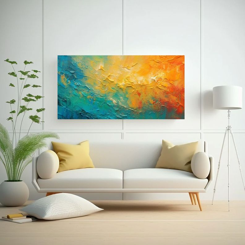 Pintura Acrílica Abstracta Colorida Y Luminosa 160x80cm-2
