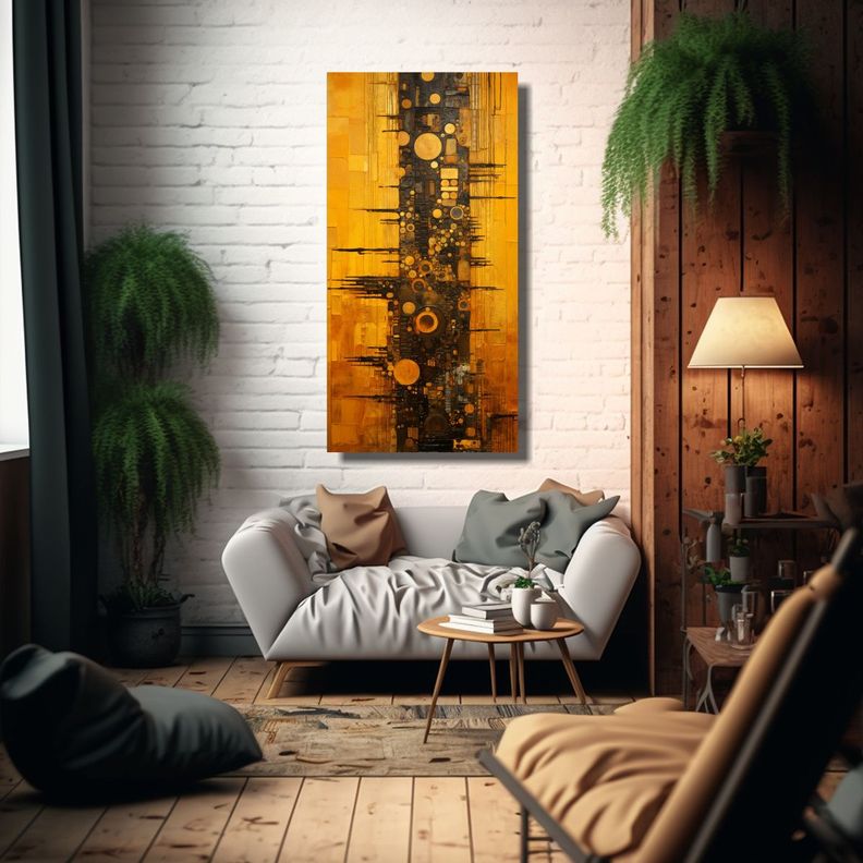Cuadro Impreso Calma Arte Abstracto En Lienzo 60x120cm-2