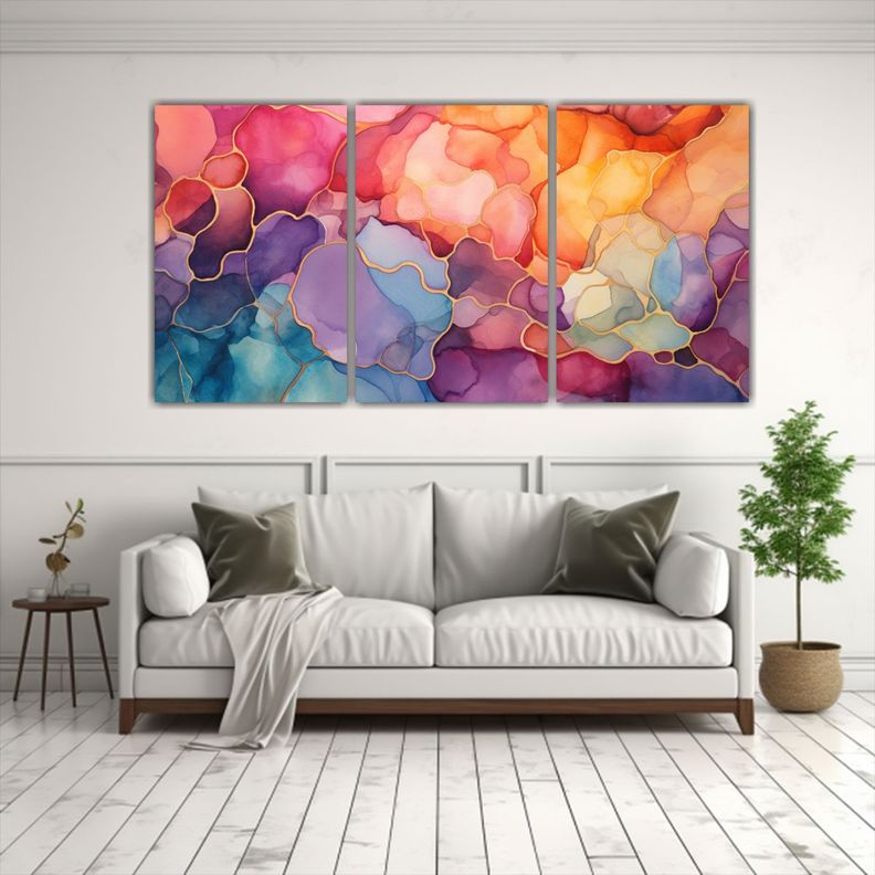 Pinturas Decorativas Vintage En Tonos Armónicos: 180x90 Cm-2