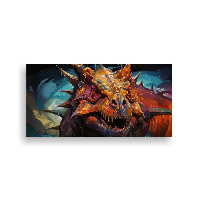 Cuadro Decorativo Triceratops En Tonos 160x80cm-0