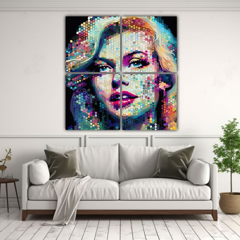 Cuadros Cuadrado Elegante Arte Pop Pixelado 4K 80x80 Cm-2