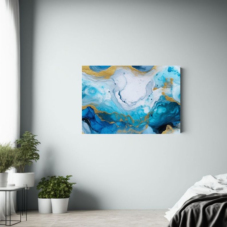 Pintura Mural De Mármol Abstracto En 3D Para Decoración De 75x50cm-2