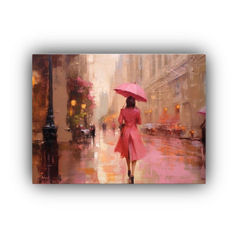 Cuadro Decorativo Sala: Irene Napier Madrid Bajo La Lluvia,  30x20cm