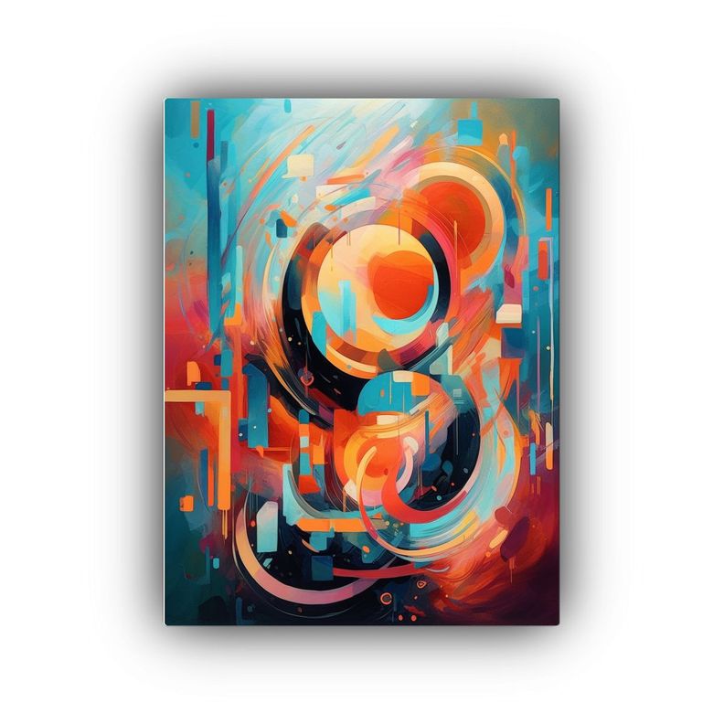 Cuadro Abstracto Pintado Al óleo Estilo 30x45cm-0