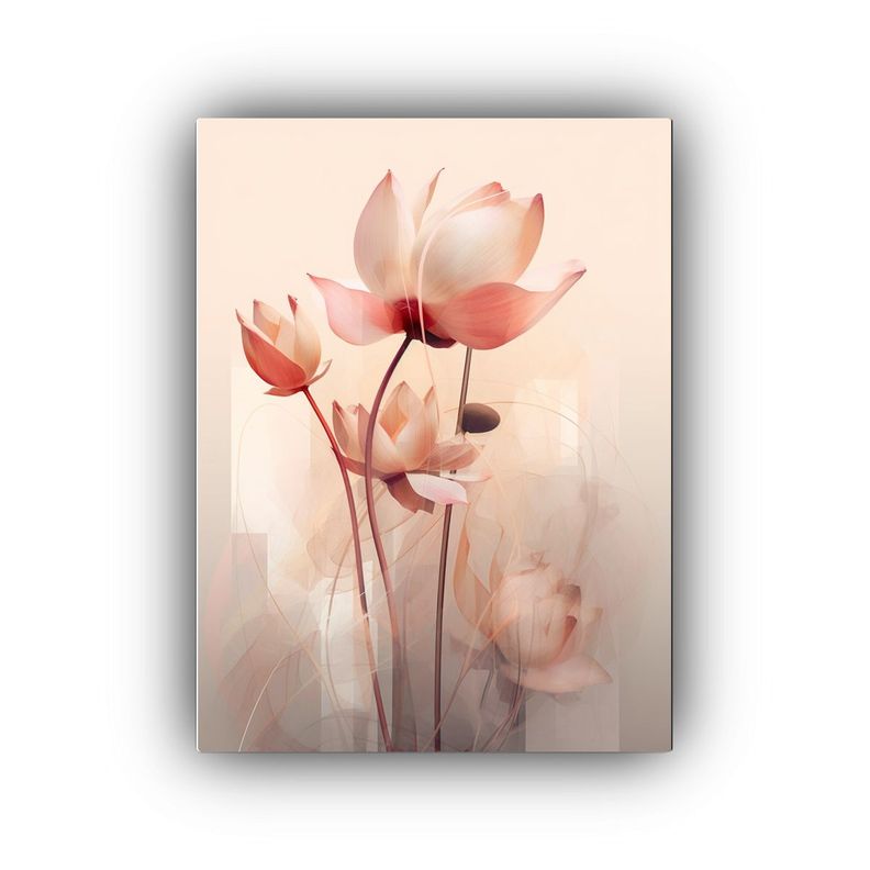 Cuadro Digital Abstracto Loto Rosa Y Marrón 30x45cm-0