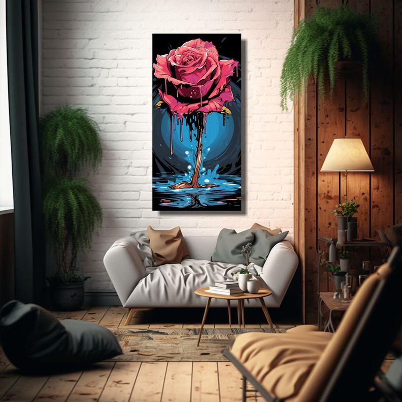 Cuadro Moderno Drippy Melting En Lienzo – 40x80cm-2